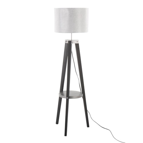 Compass Shelf 58.5" Wood Floor Lamp